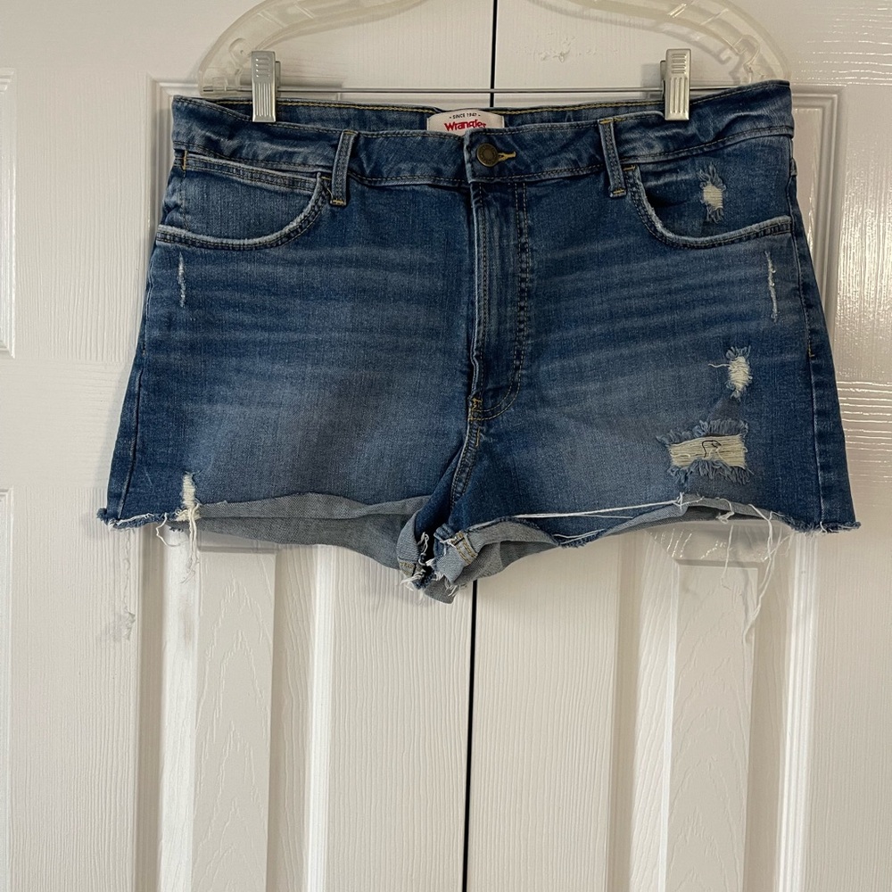 Wrangler Women's Distressed Blue Jean Shorts